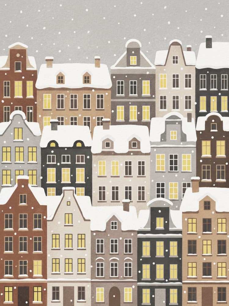 Cozy Winter Town by Andreas Magnusson — canvas wall art
