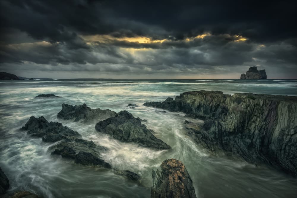 Stormy Coastal Seascape by Daniele Atzori — canvas wall art