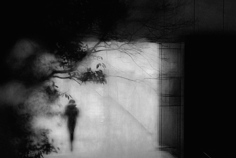 Solitary Figure Dark Street by Teruhiko Tsuchida — canvas wall art