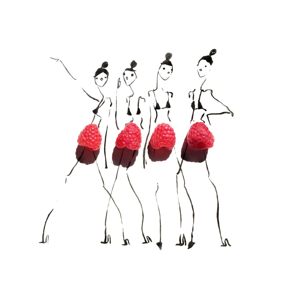 Raspberry Fashion Girls by Gretchen Roehrs — canvas wall art
