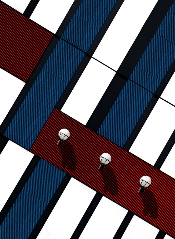 Bold Red Blue Pattern by Tomasz Buczkowski ( Tomush ) — canvas wall art