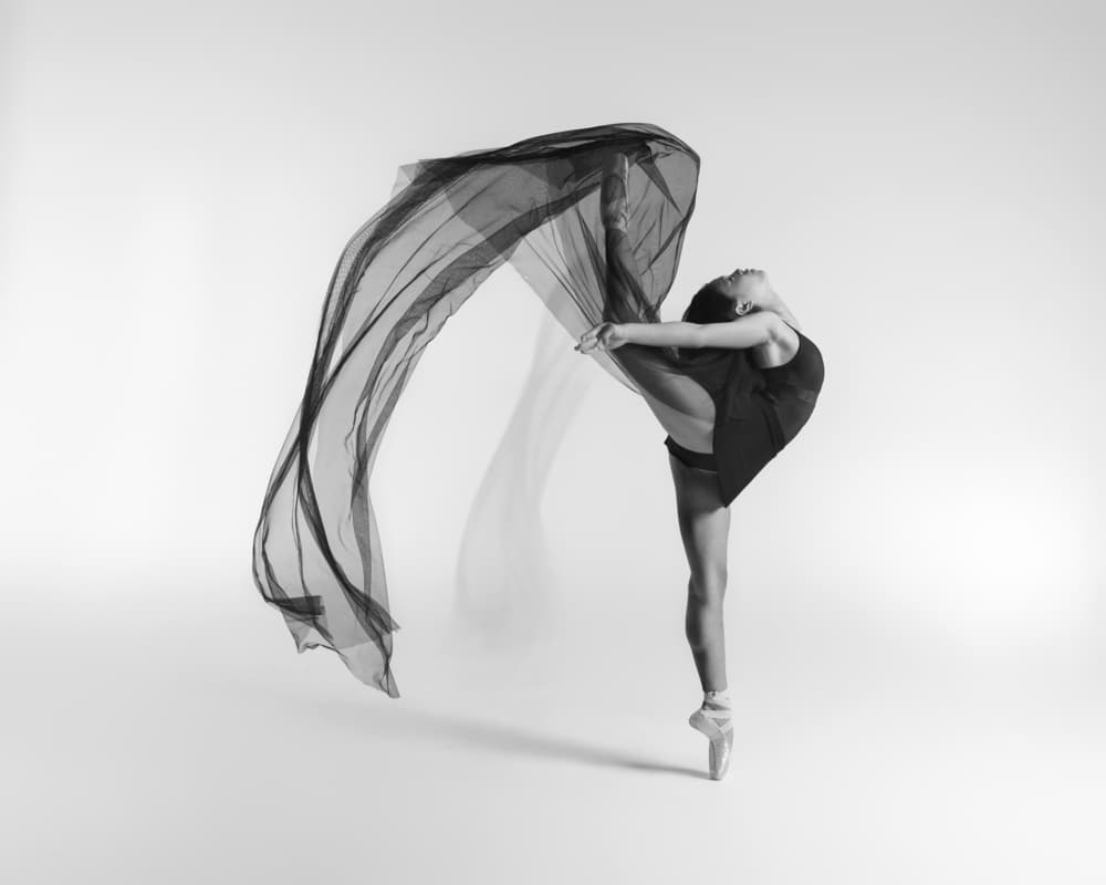 Graceful Dancer With Fabric by Rob Li — canvas wall art