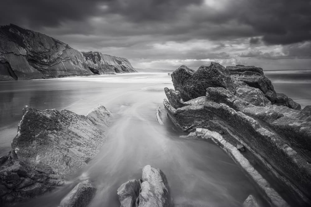 Dramatic Coastal Rock Formations by Oskar Baglietto — canvas wall art