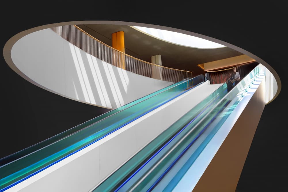Sleek Modern Escalator by Hans-Wolfgang Hawerkamp — canvas wall art