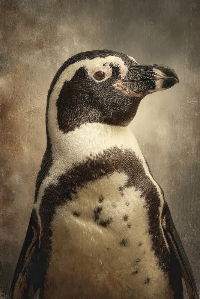 Majestic Penguin Portrait by Rafal Kulik — canvas wall art