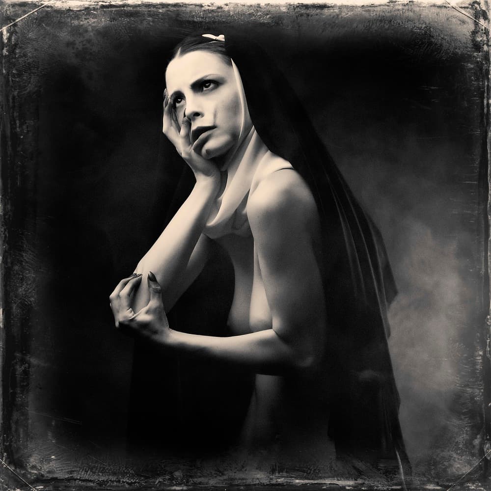 Contemplative Nun Portrait by Alexandra Fira — canvas wall art