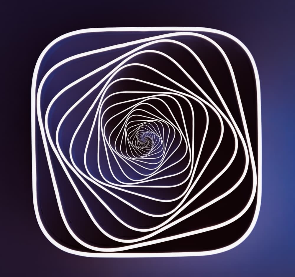 Hypnotic Blue Spiral by Jacqueline Hammer — canvas wall art