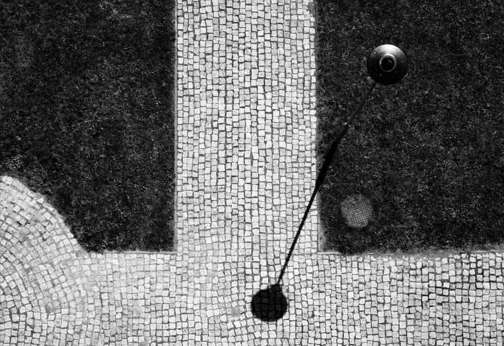 Geometric Lamppost Shadow by Zina Heg — canvas wall art