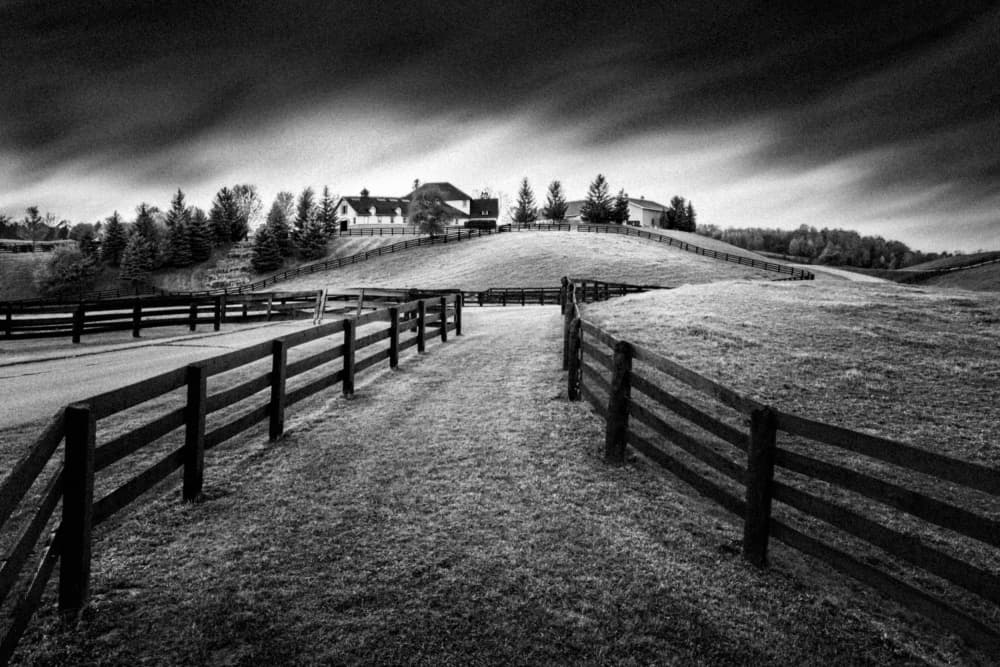 Farmhouse on Rolling Hills by Steven Zhou — canvas wall art