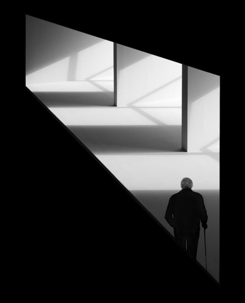Elderly Man's Geometric Path by Huib Limberg — canvas wall art