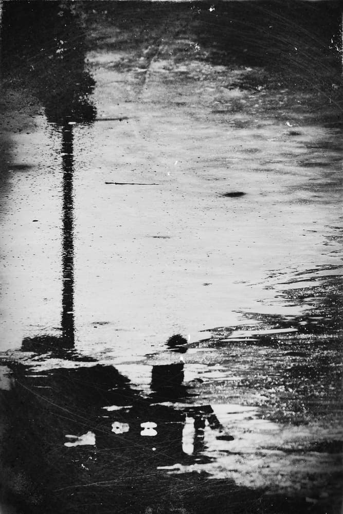 Rainy Street Reflection by Bogdan Bouşcă — canvas wall art