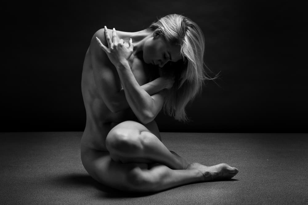Elegant Sitting Nude by Anton Belovodchenko — canvas wall art