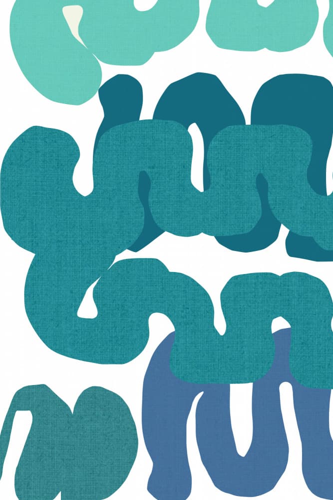 Fluid Teal Shapes by casa cartissi — canvas wall art