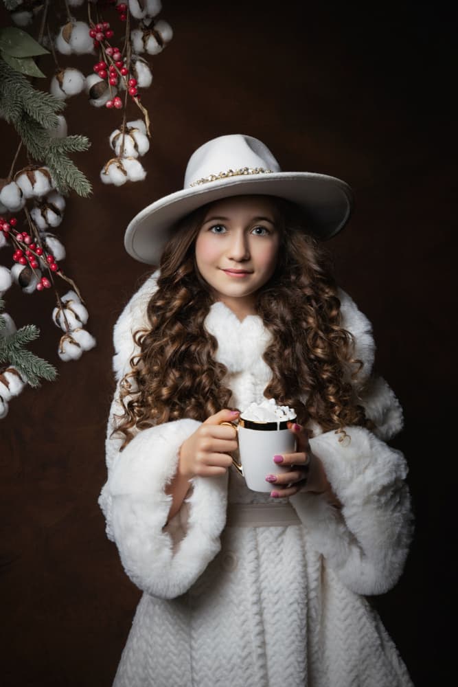 Cozy Winter Girl by Carola Kayen-Mouthaan — canvas wall art