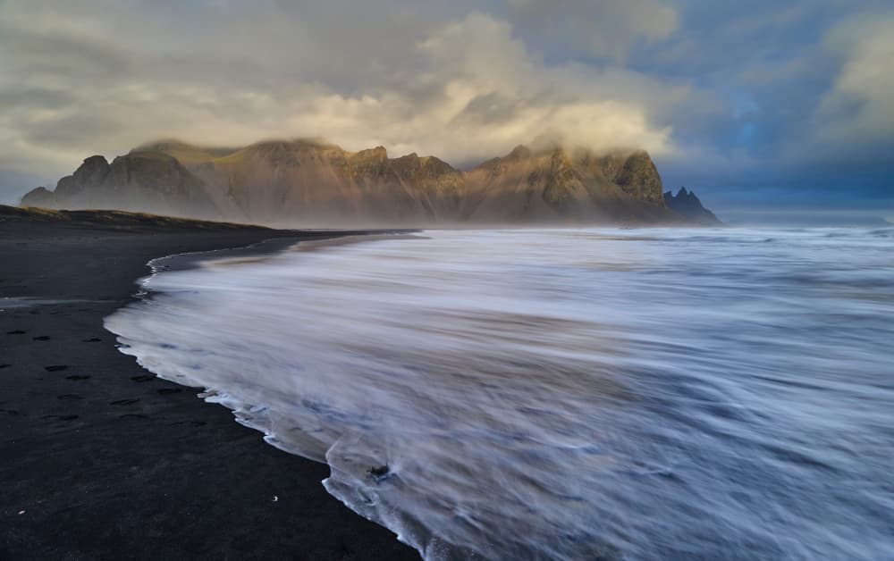 Ethereal Black Beach Waves by Avital Hershkovitz — canvas wall art