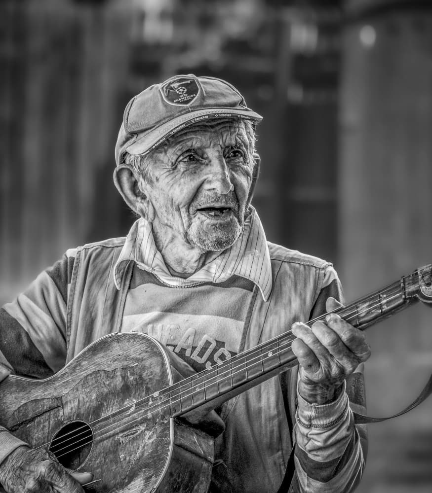 Joyful Street Musician by Joško Šimic — canvas wall art