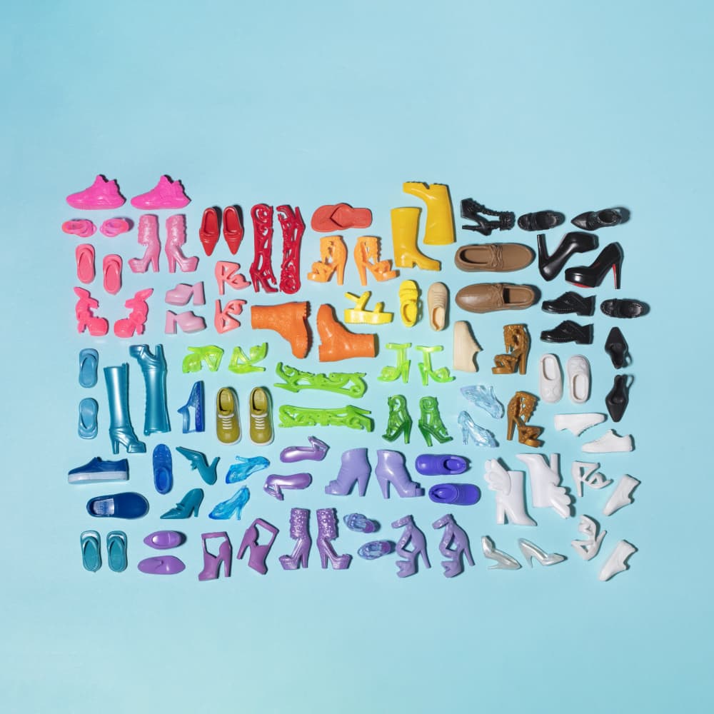 Rainbow Doll Shoes by Julia Ramiro — canvas wall art