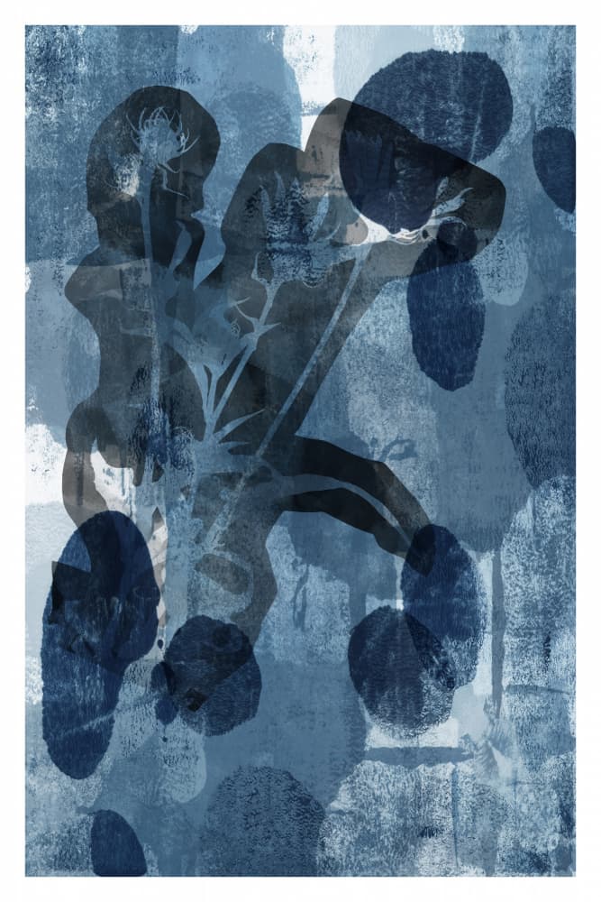 Indigo Dance Botanical by cartissi — canvas wall art