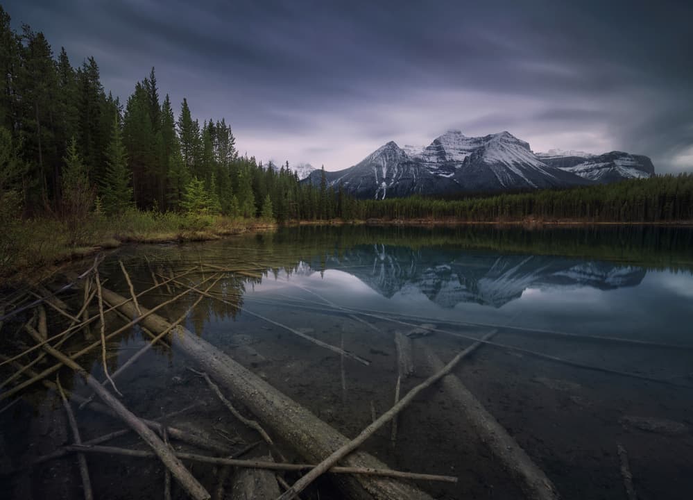Moody Mountain Lake by Juan Pablo de Miguel — canvas wall art