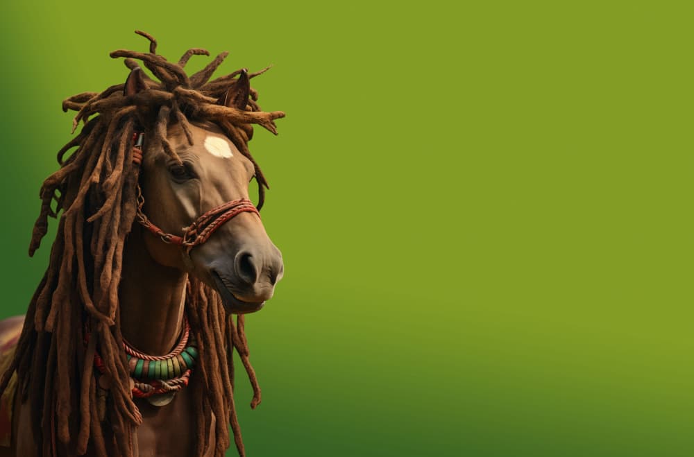 Majestic Dreadlock Horse by Artem Pozdniakov — canvas wall art