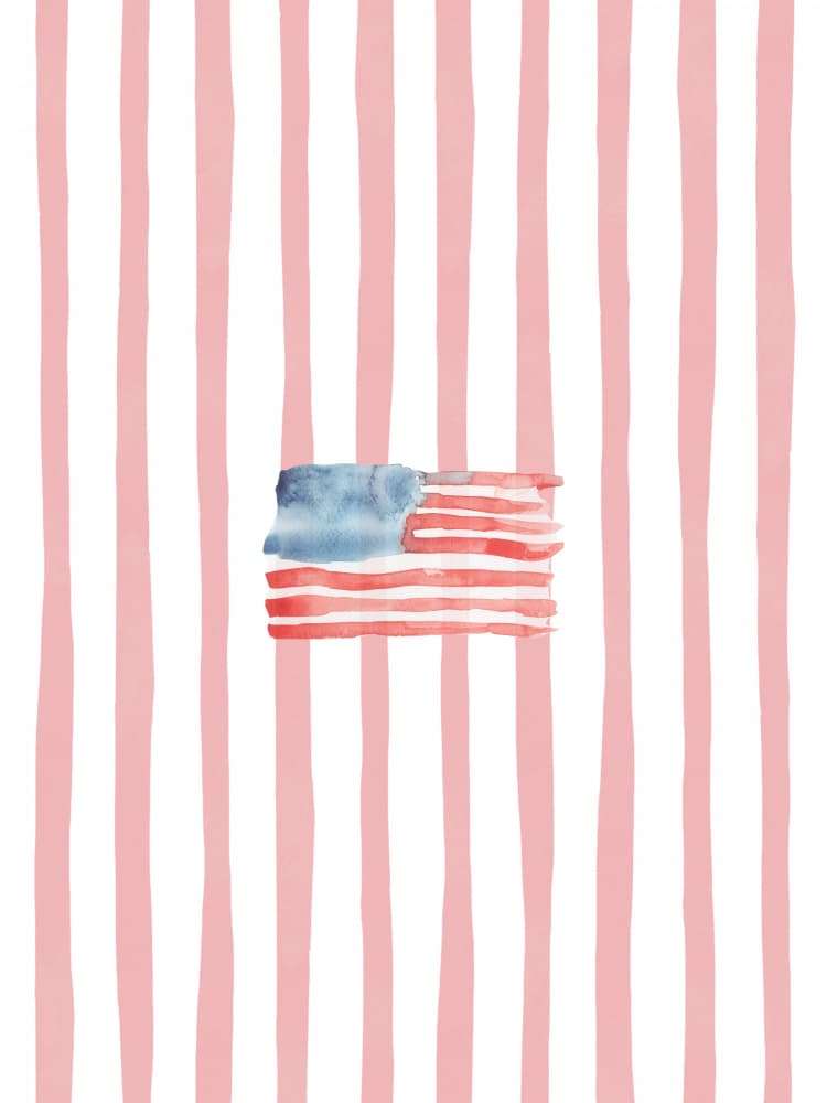 Watercolor American Flag by Jolly and Dash — canvas wall art