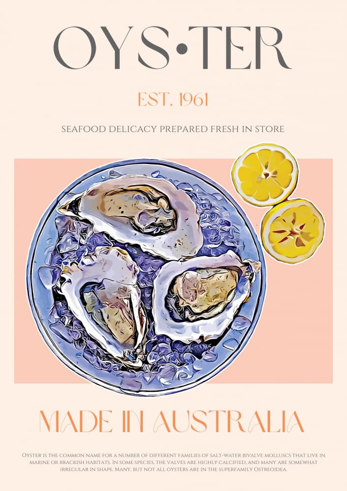 Fresh Australian Oysters by Nazma Khokhar — canvas wall art