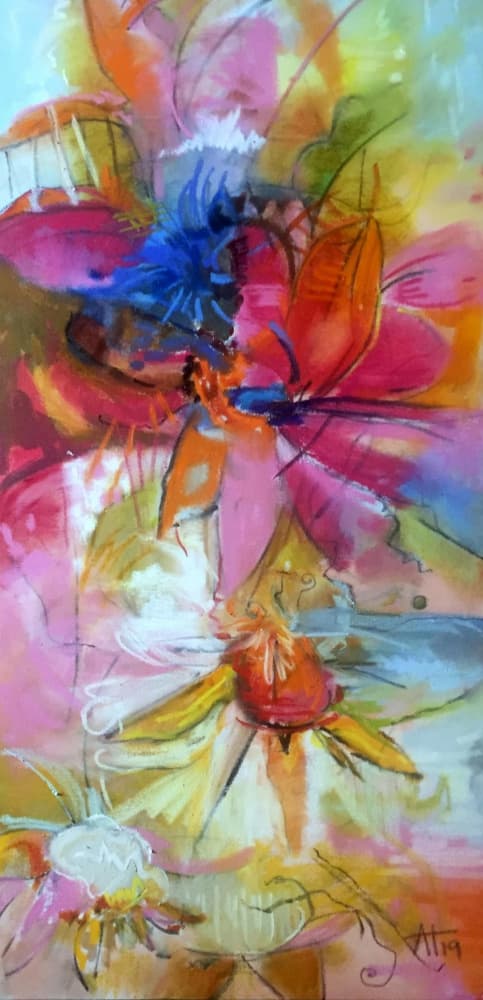 Vibrant Abstract Blooms by Alexandra Higgins — canvas wall art