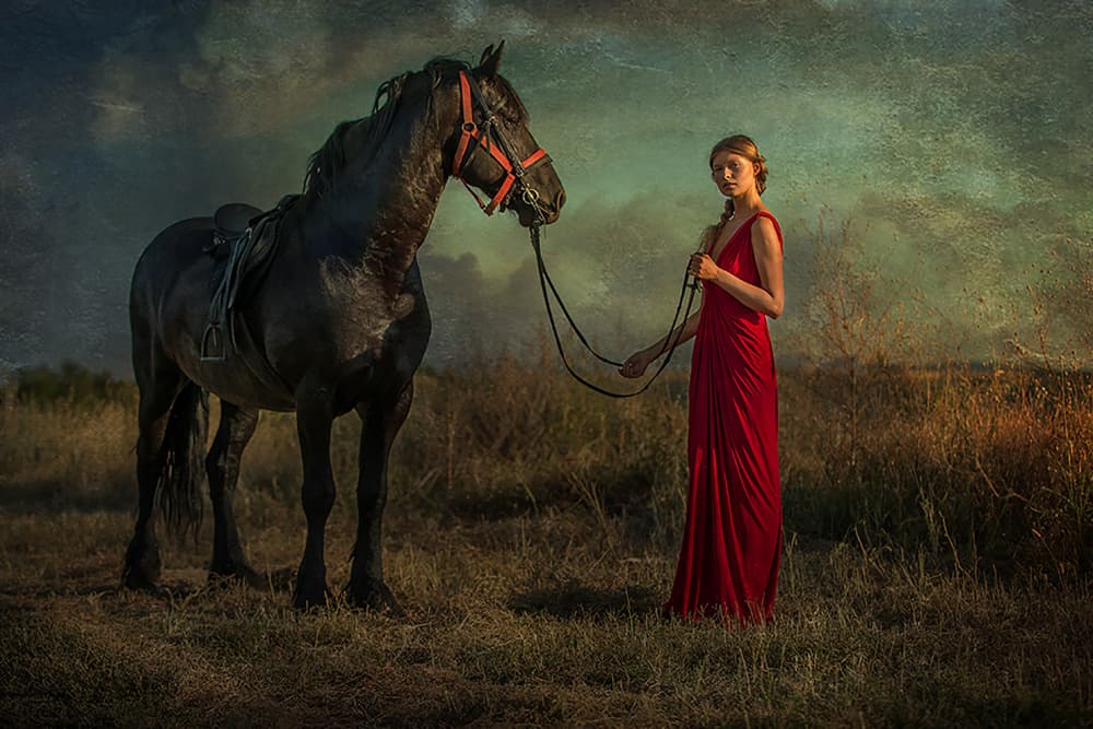 Mystical Horsewoman by Ionel Onofras — canvas wall art