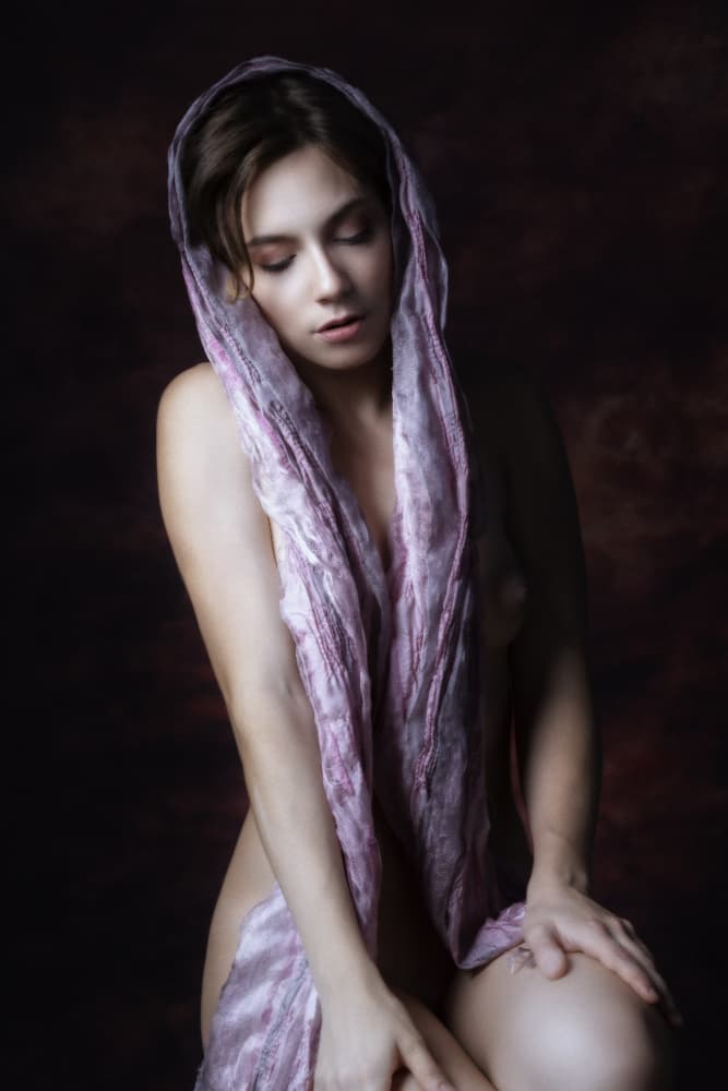 Serene Woman with Scarf by Jan Slotboom — canvas wall art