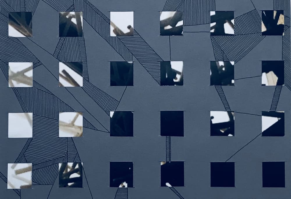 Modern Geometric Grid by kellymariesmith — canvas wall art