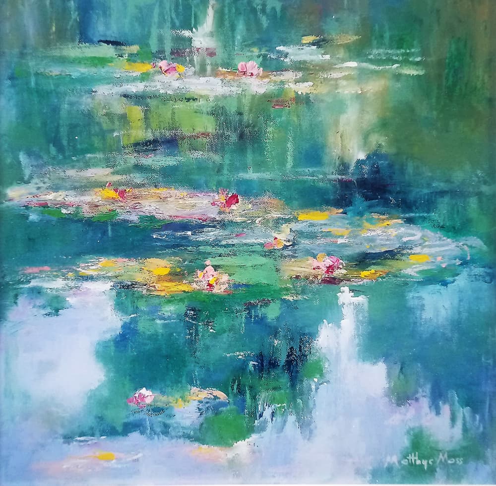 Impressionist Lily Pond by Matthys Moss — canvas wall art
