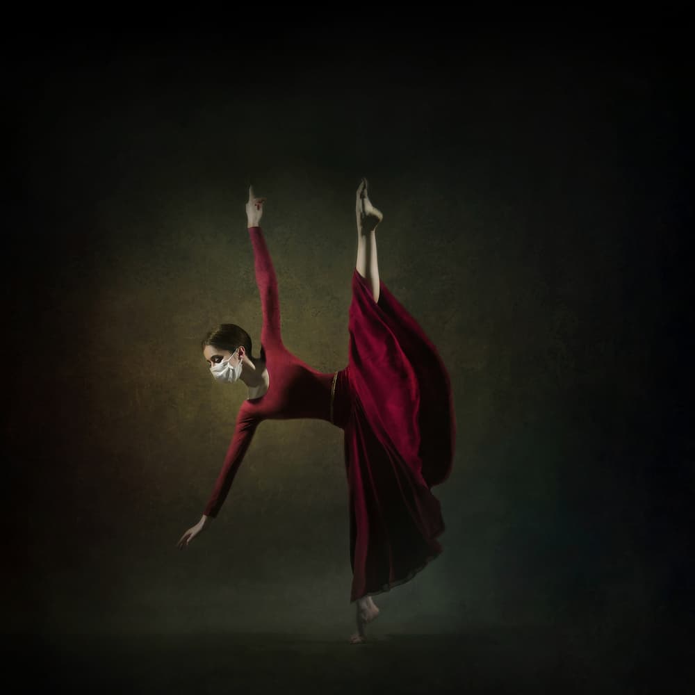 Elegant Masked Dancer by Moein Hasheminasab — canvas wall art