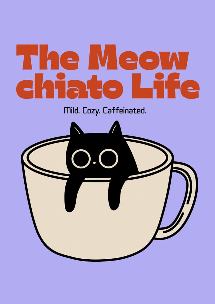 The Meowchiato Life by Marianne Bassil — canvas wall art