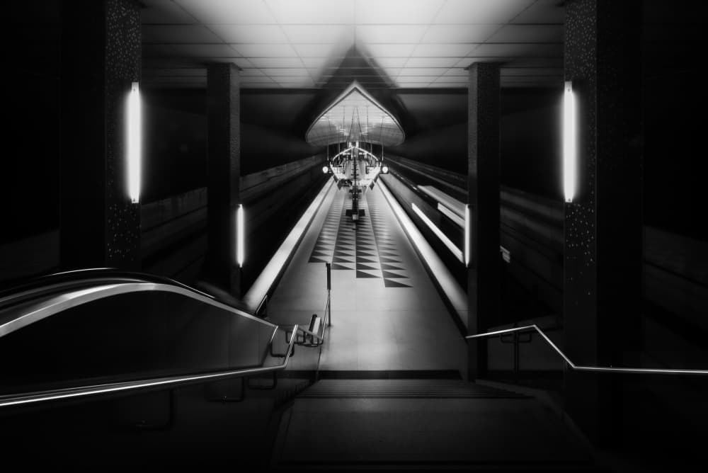 Subway Platform Perspective by Andy Dauer — canvas wall art