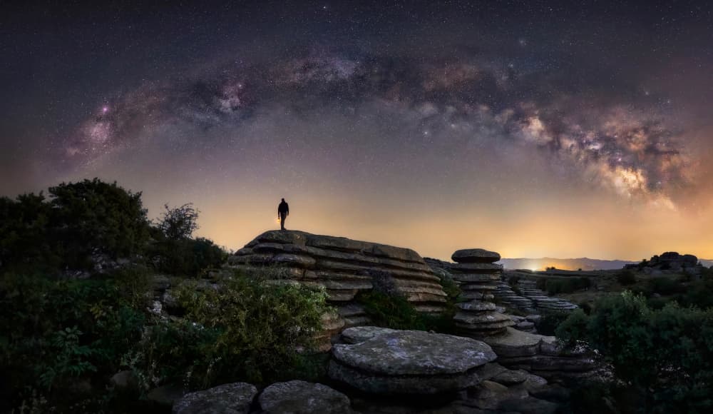Stargazer Under Milky Way by Juan Luis Seco — canvas wall art