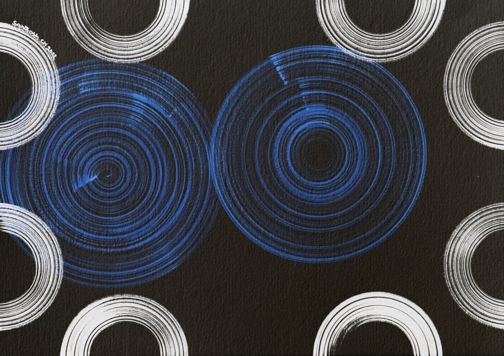 Abstract Blue Circles by Santhosh ch — canvas wall art