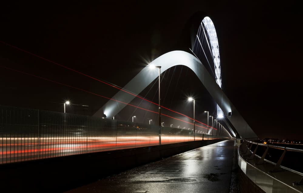 Modern Bridge Light Trails by Greetje van Son — canvas wall art