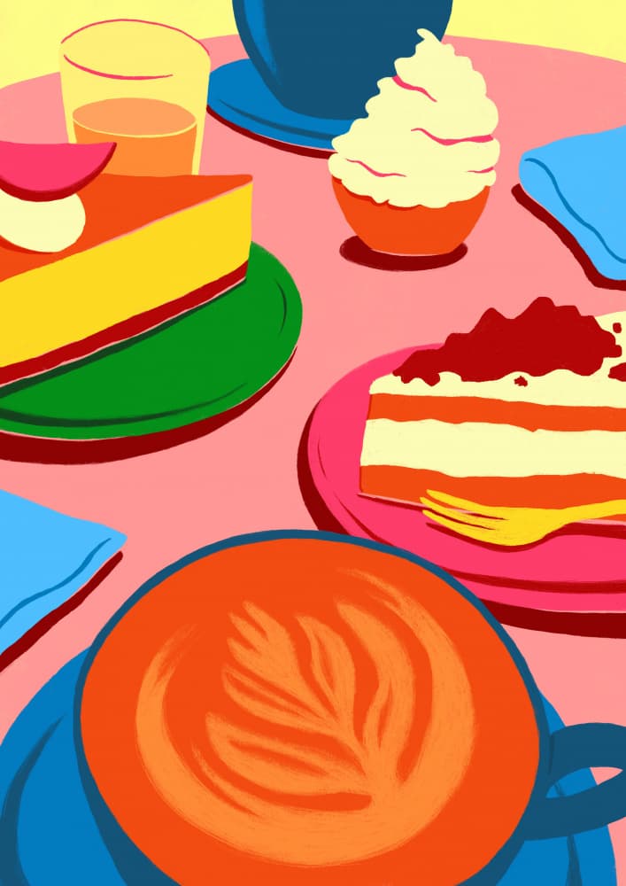 Vibrant Coffee Break by Nanna Paavig — canvas wall art