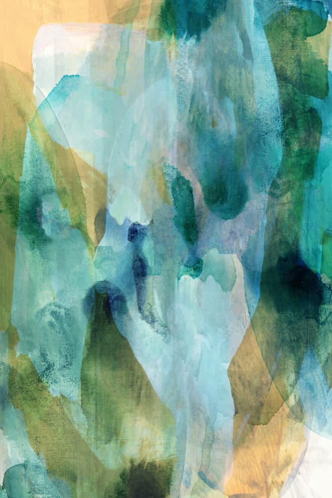 Aqua Gold Serenity by cartissi — canvas wall art