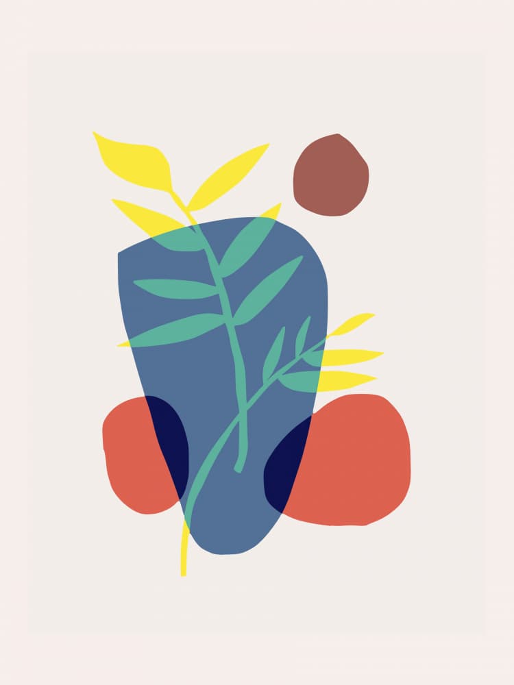 Colorful Abstract Plant by Little Dean — canvas wall art