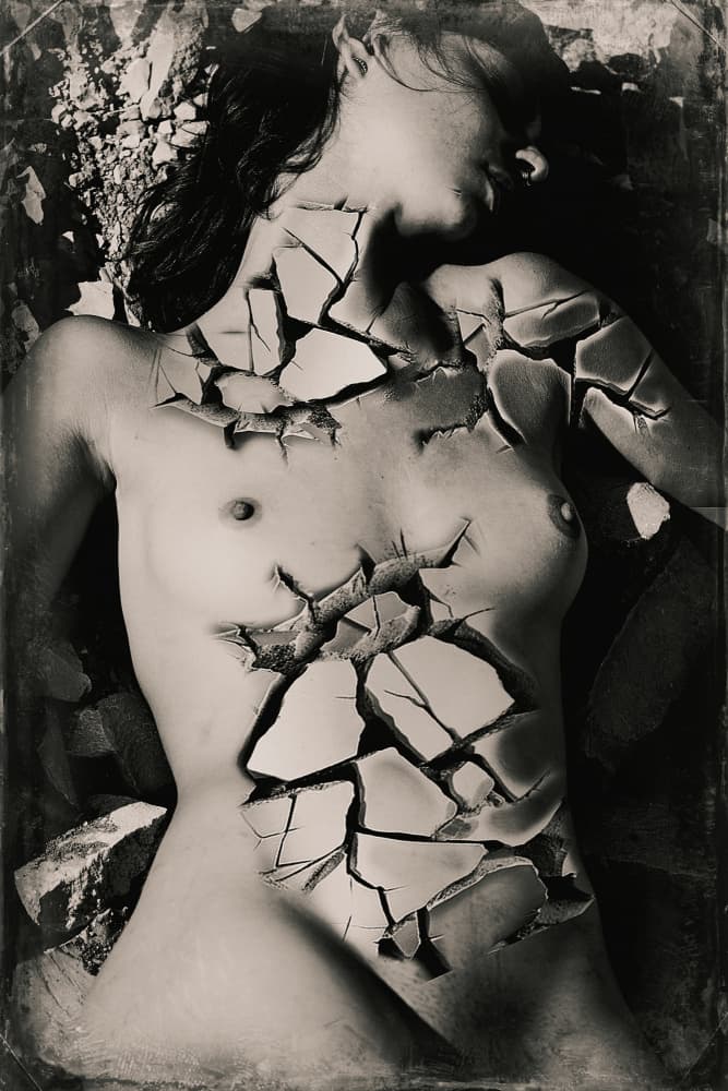 Cracked Skin Nude by Bogdan Bouşcă — canvas wall art