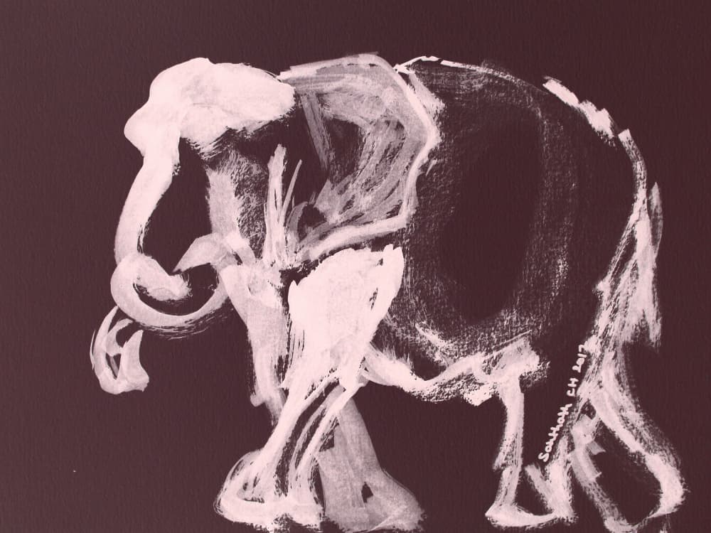 White Elephant Walk by Santhosh ch — canvas wall art