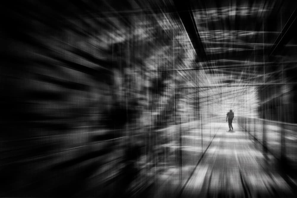 Man in Tunnel Light by Ekkachai Khemkum — canvas wall art