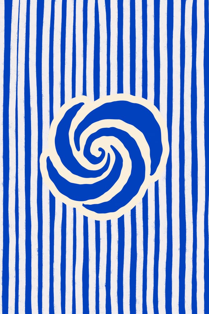 Blue Swirl And Stripes by Treechild — canvas wall art