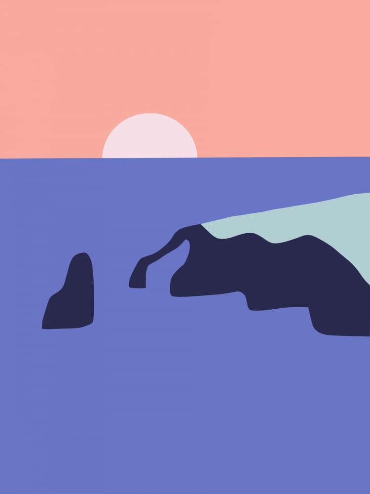 Serene Coastal Sunset by Little Dean — canvas wall art