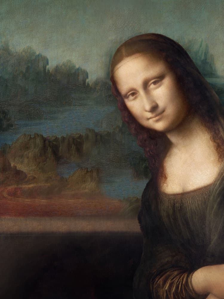 Mona Lisa Peeks Out by Marja van den Hurk — canvas wall art