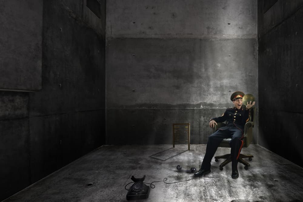 Shocked Officer Concrete Room by Christine von Diepenbroek — canvas wall art