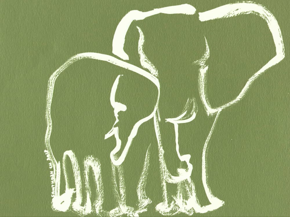 Gentle Elephant Sketch by Santhosh ch — canvas wall art