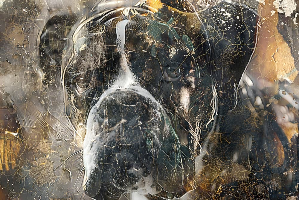 Textured Bulldog Portrait by Rafal Kulik — canvas wall art