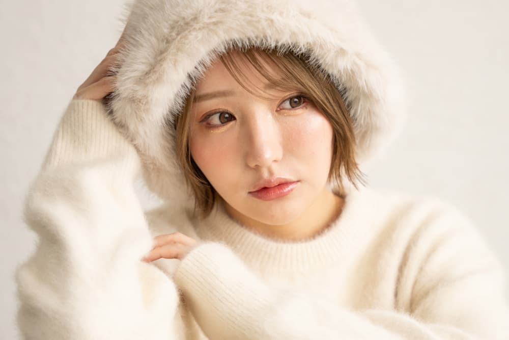 Cozy Woman in Fur Hat by h112o1 — canvas wall art
